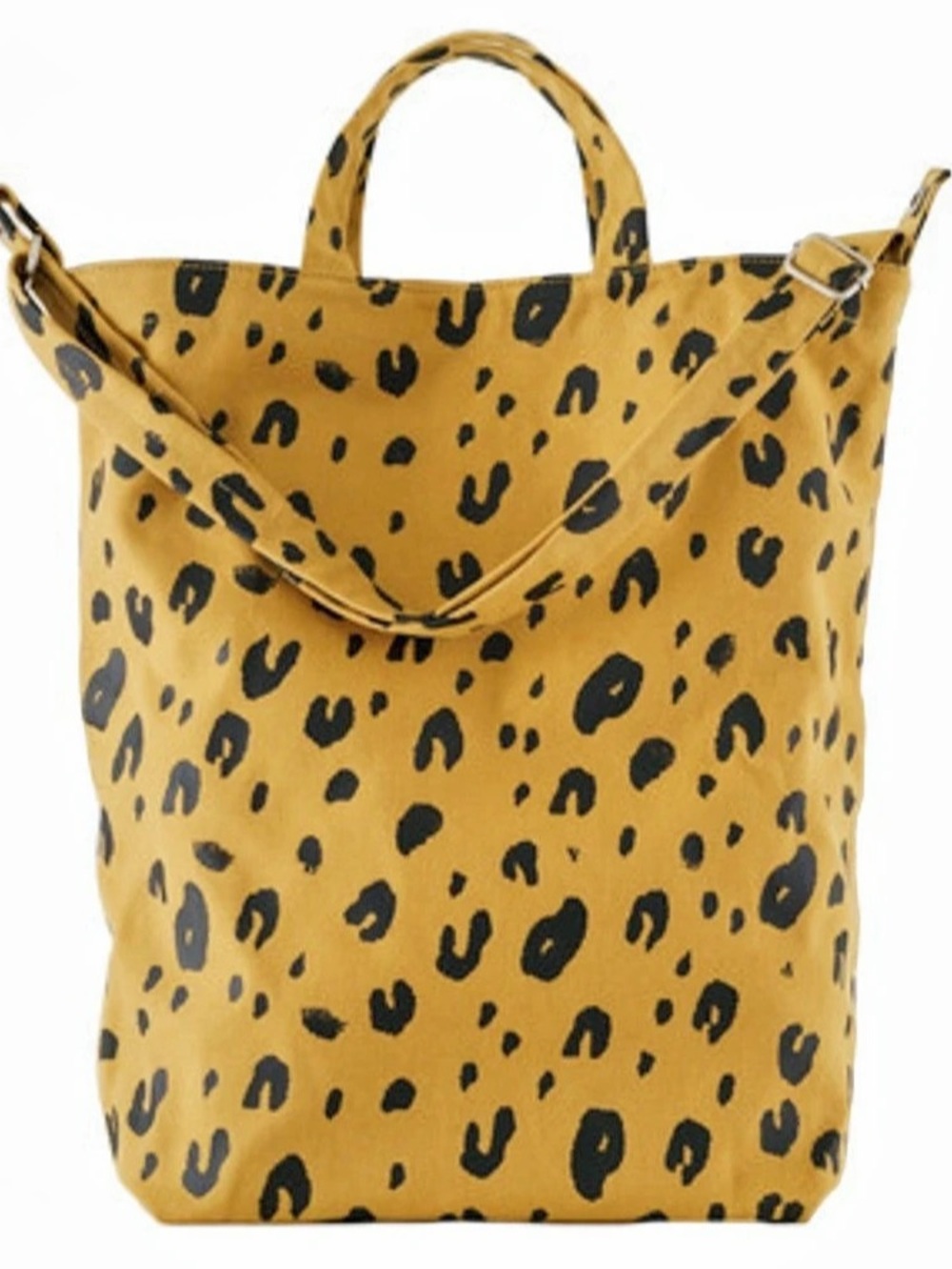 Baggu Canvas Zip Duck Bag Leopard Tote Yellow & Black